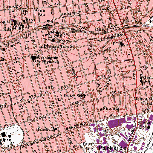 Topographic Map of Kingdom Hall of Jehovahs Witnesses, NY