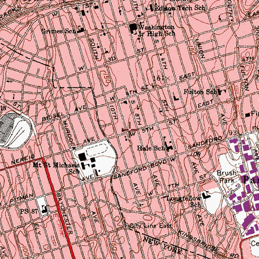 Topographic Map of Little Friendship Baptist Church, NY