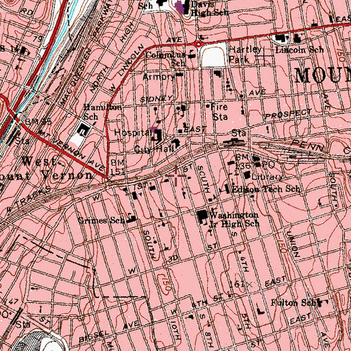 Topographic Map of Mount Sinai Church, NY