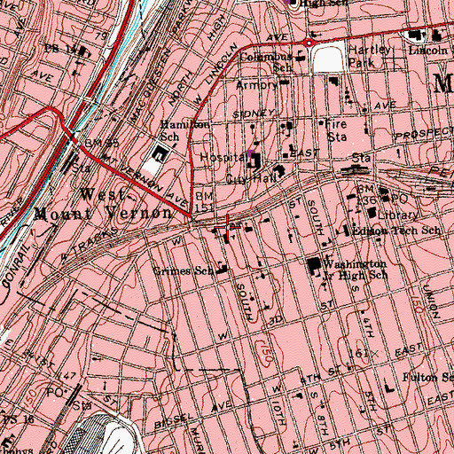 Topographic Map of Our Lady of Mount Carmel Roman Catholic Church, NY