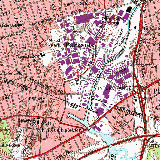 Topographic Map of Saint Pauls Protestant Episcopal Church, NY