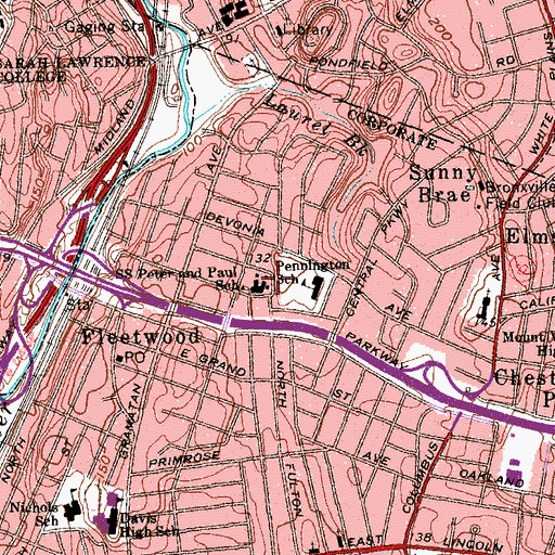 Topographic Map of Saints Peter and Paul Roman Catholic Church, NY