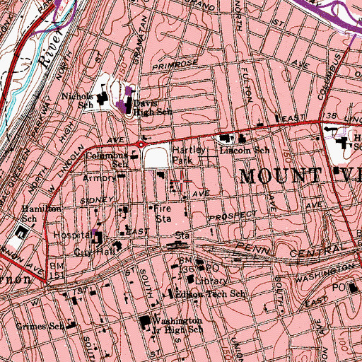 Topographic Map of Sinai Temple (historical), NY