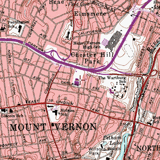 Topographic Map of Martin H Traphagen School Number 6, NY
