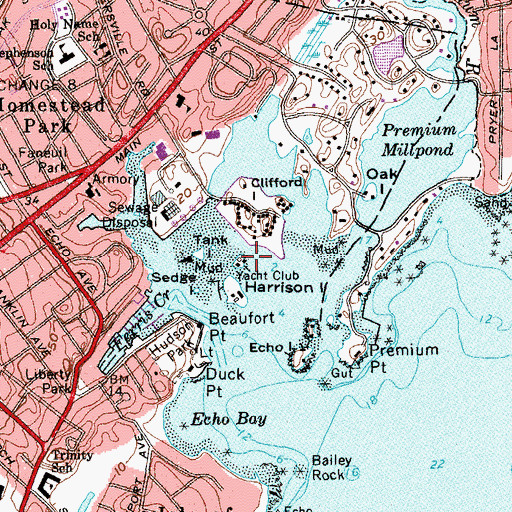 Topographic Map of Five Islands Park, NY