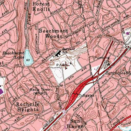 Topographic Map of Flowers Park, NY