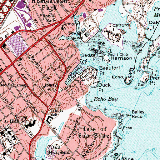 Topographic Map of Leif Erickson Park, NY