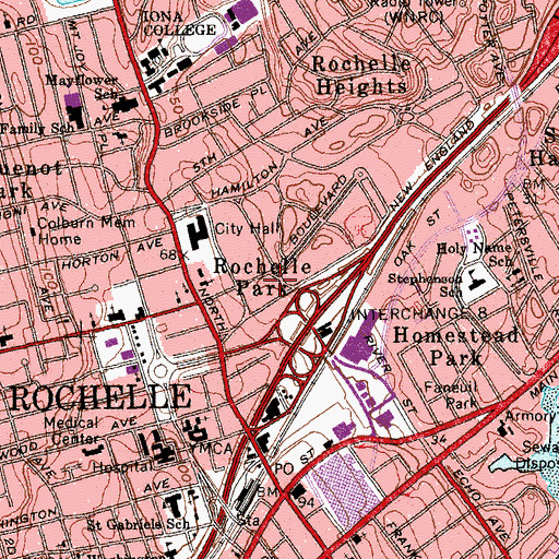 Topographic Map of The Lawn, NY
