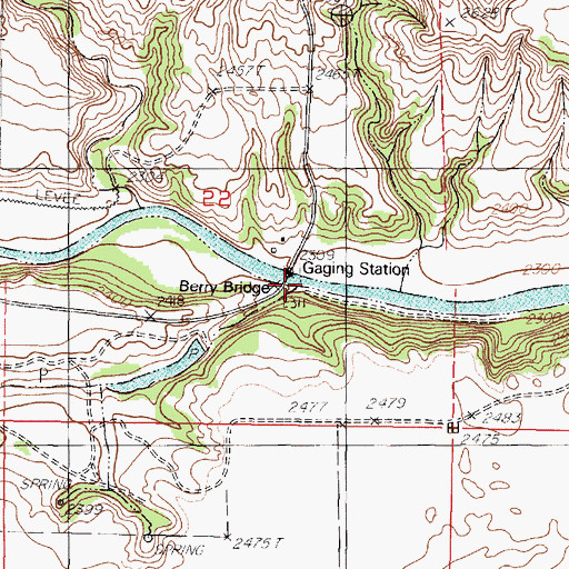 Topographic Map of Berry Falls, NE