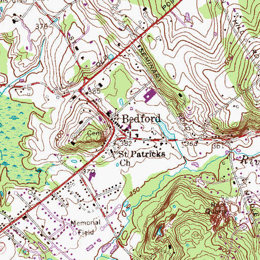 Topographic Map of Bedford Presbyterian Church, NY
