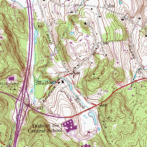 Topographic Map of Bedford Four Corners, NY