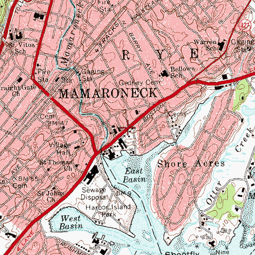 Topographic Map of Holy Trinity Roman Catholic Church, NY