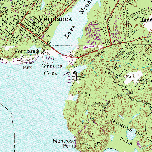Topographic Map of Cortlandt Yacht Club, NY