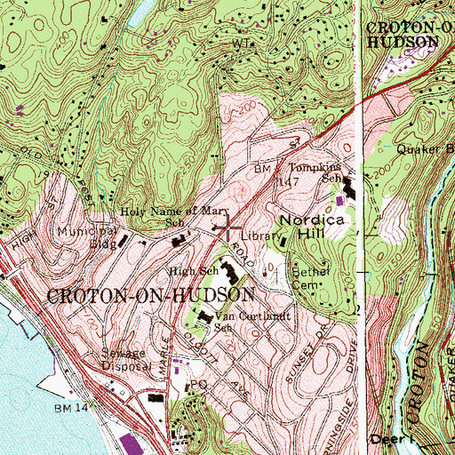 Topographic Map of Asbury United Methodist Church, NY