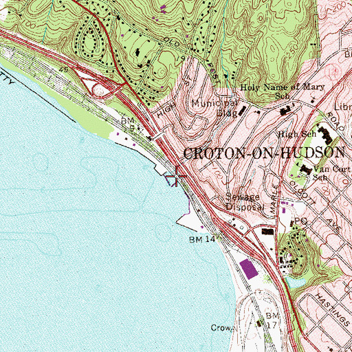 Topographic Map of Croton Yacht Club, NY