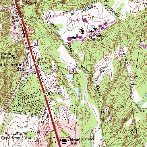 Topographic Map of Clarks Pond, CT