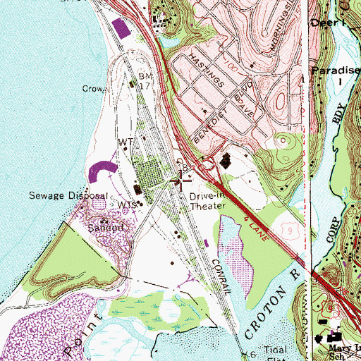 Topographic Map of Croton - Harmon Station, NY