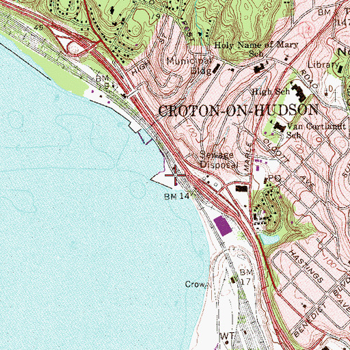 Topographic Map of Senassqua Park, NY