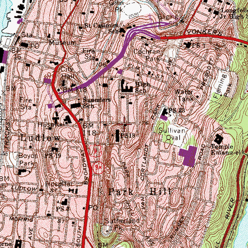 Topographic Map of Columbus Park, NY