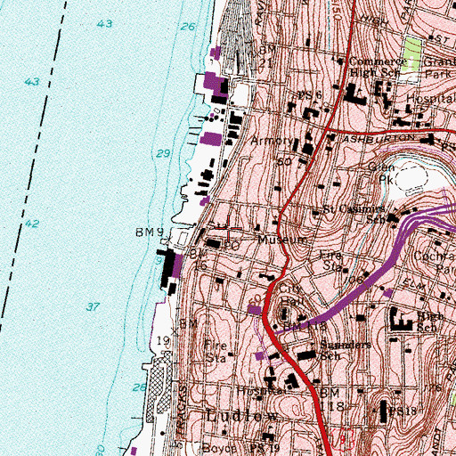 Topographic Map of Larkin Plaza, NY