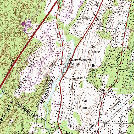 Topographic Map of Clarktown Pond, CT