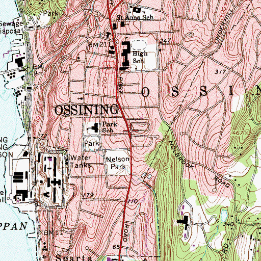 Topographic Map of Ossining's Children Center, NY