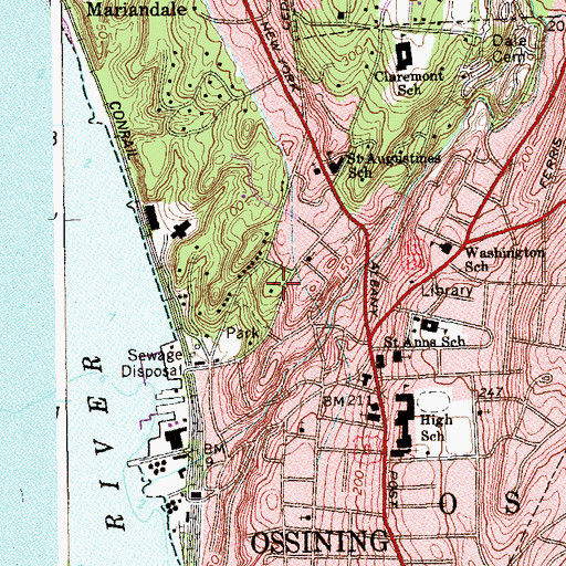 Topographic Map of Victoria Home For Aged British Subjects (historical), NY