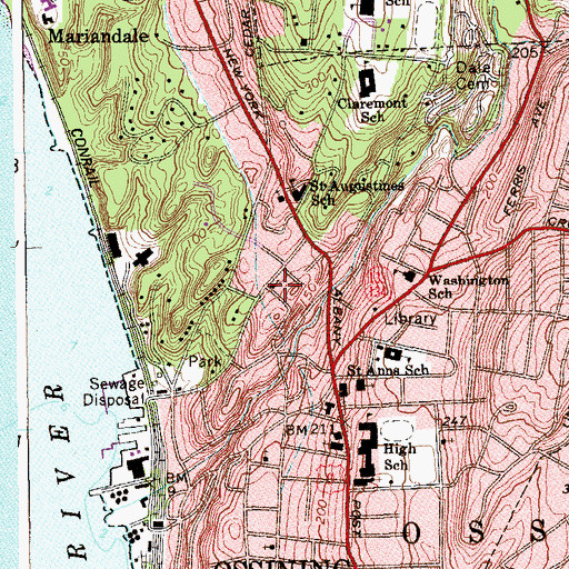 Topographic Map of Saint Mathews Methodist Church, NY