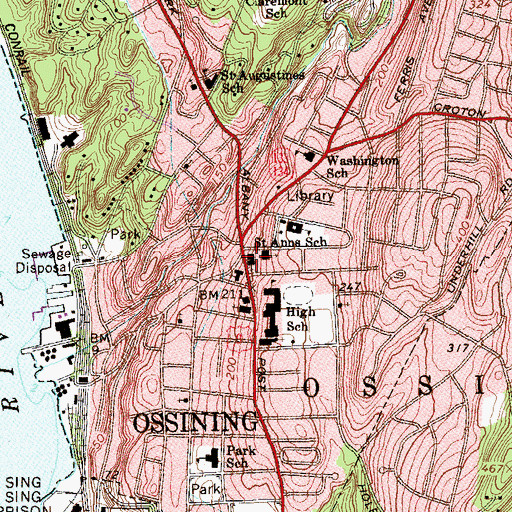 Topographic Map of Trinity Episcopal Church, NY