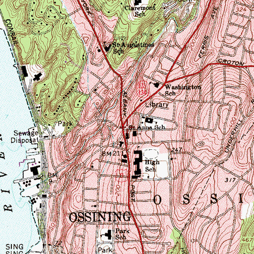 Topographic Map of Merchants Square, NY