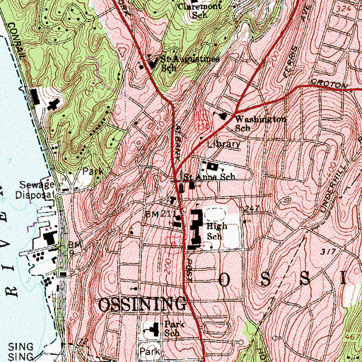 Topographic Map of Pleasant Square, NY