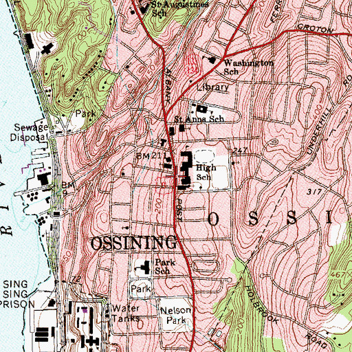 Topographic Map of Squire School, NY