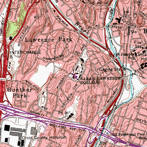 Topographic Map of Charles DeCarlo Performing Arts Center, NY