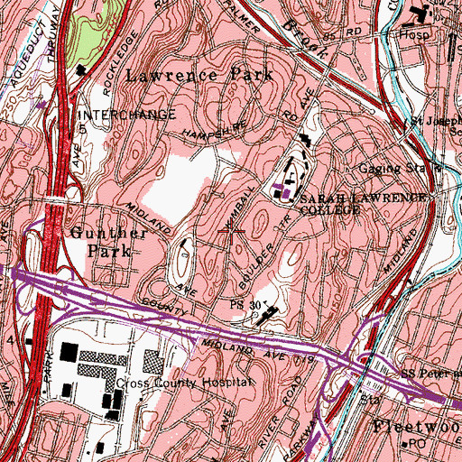 Topographic Map of Campbell Sports Center, NY
