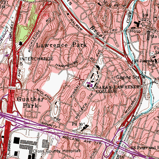 Topographic Map of Marshall Field Music Building, NY