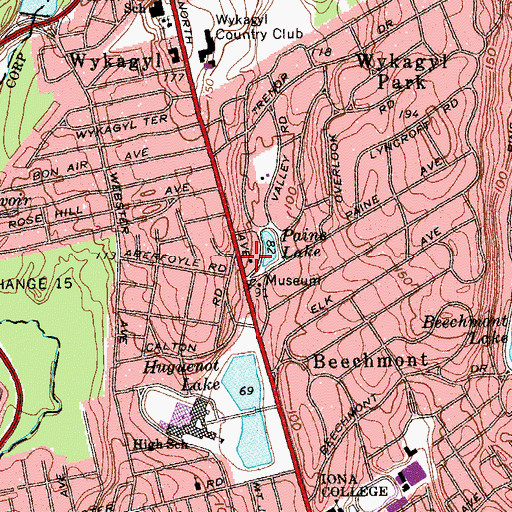 Topographic Map of Thomas Paine National Historic Museum, NY