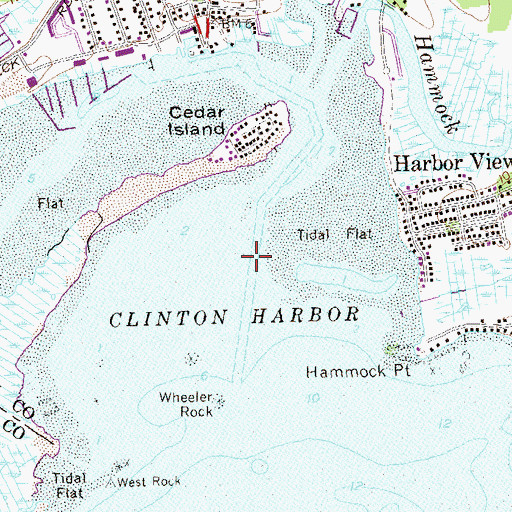 Topographic Map of Clinton Harbor, CT