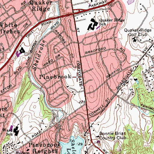 Topographic Map of Cherry Lawn Golf Range, NY