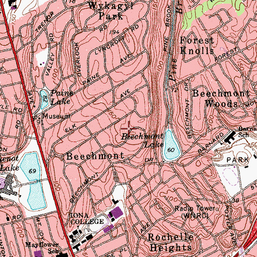 Topographic Map of Thornton-Donovan School, NY