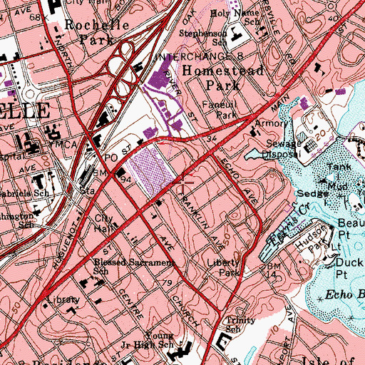 Topographic Map of Milavec Hall, NY