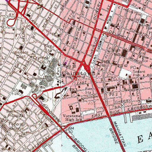 Topographic Map of Confucius Plaza, NY