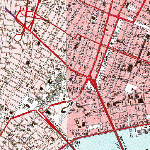 Topographic Map of Chinese Merchant's Association, NY