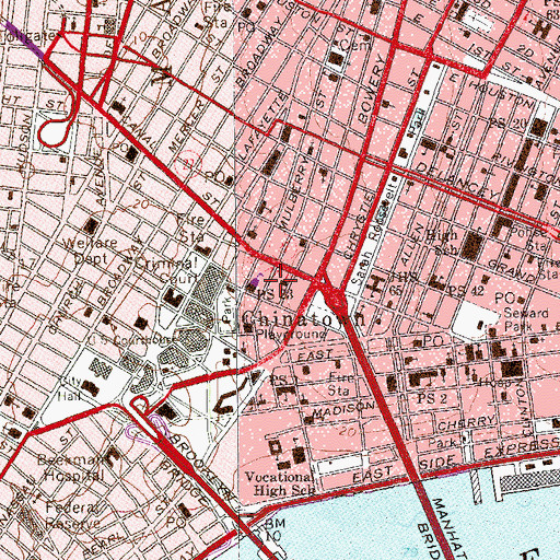 Topographic Map of Fifth Precinct Station House, NY