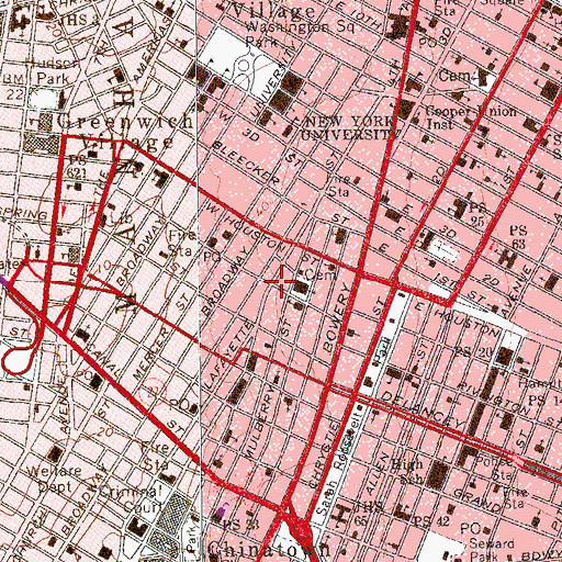 Topographic Map of Old Saint Patrick's Cathedral Rectory, NY