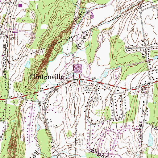 Topographic Map of Clintonville, CT