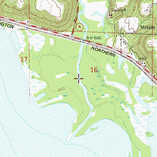 Topographic Map of Rush River Delta State Natural Area, WI