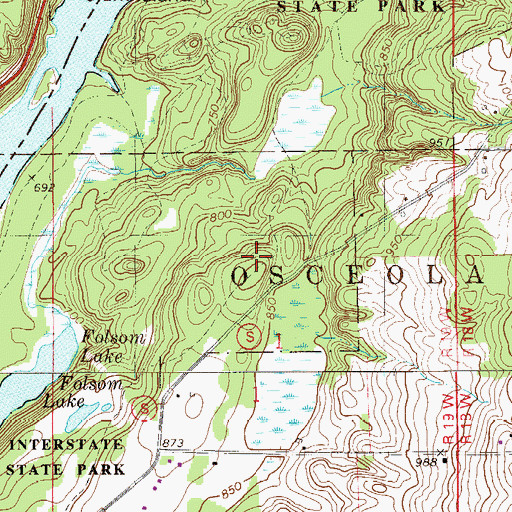 Topographic Map of Centennial Bedrock Glade State Natural Area, WI