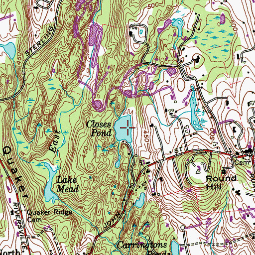 Topographic Map of Closes Pond, CT