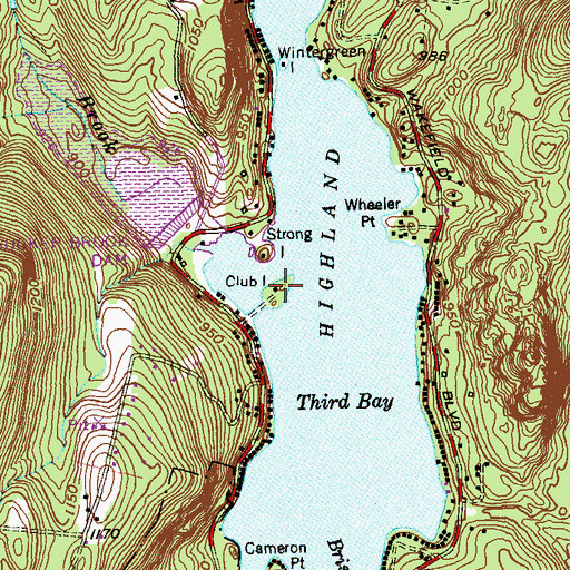 Topographic Map of Club Island, CT