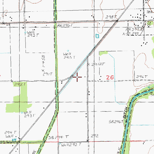 Topographic Map of Township of Bennett-Lemmons, AR